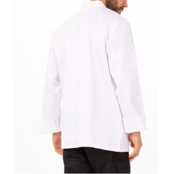Chef Works Men Le Mans White Long Sleeve Chef's Coat US Restaurant Size M - Picture 10 of 14